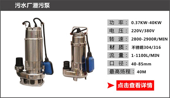 污水廠(chǎng)潛污泵